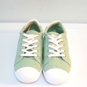 ROXY GIRLS MINT GREEN WHITE CANVAS SNEAKERS SIZE 2 NWT